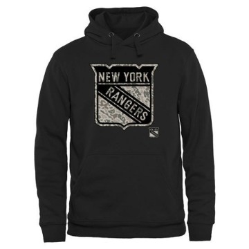Men's New York Rangers Rink Warrior Pullover Hoodie - Black