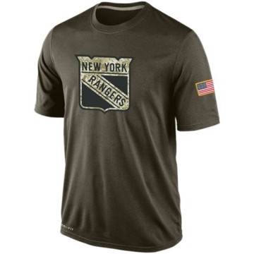 Nike Men's New York Rangers Salute To Service KO Performance Dri-FIT T-Shirt - Olive