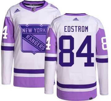 Authentic Adidas Men's Adam Edstrom New York Rangers Hockey Fights Cancer Jersey -