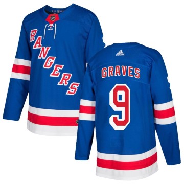 Authentic Adidas Men's Adam Graves New York Rangers Home Jersey - Royal Blue