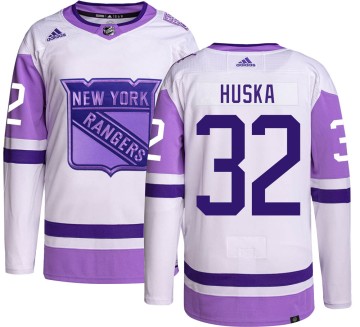 Authentic Adidas Men's Adam Huska New York Rangers Hockey Fights Cancer Jersey -