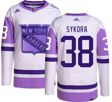 Authentic Adidas Men's Adam Sykora New York Rangers Hockey Fights Cancer Jersey -