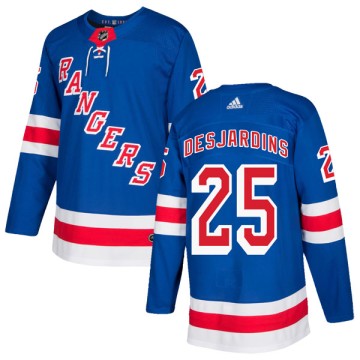 Authentic Adidas Men's Andrew Desjardins New York Rangers Home Jersey - Royal Blue