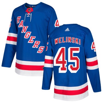 Authentic Adidas Men's Andy Welinski New York Rangers Home Jersey - Royal Blue