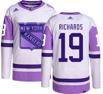Authentic Adidas Men's Brad Richards New York Rangers Hockey Fights Cancer Jersey -