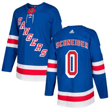 Authentic Adidas Men's Braden Schneider New York Rangers Home Jersey - Royal Blue