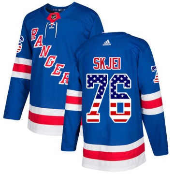 Authentic Adidas Men's Brady Skjei New York Rangers USA Flag Fashion Jersey - Royal Blue