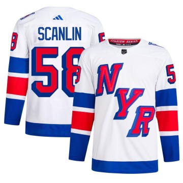 Authentic Adidas Men's Brandon Scanlin New York Rangers 2024 Stadium Series Primegreen Jersey - White