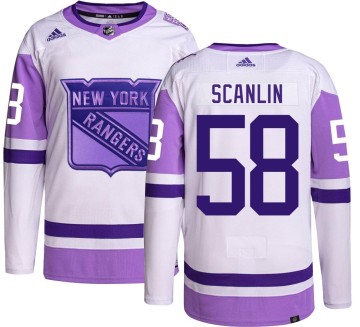 Authentic Adidas Men's Brandon Scanlin New York Rangers Hockey Fights Cancer Jersey -