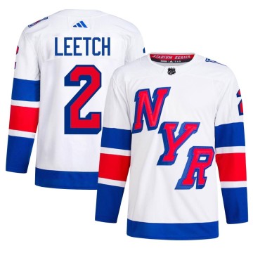 Authentic Adidas Men's Brian Leetch New York Rangers 2024 Stadium Series Primegreen Jersey - White