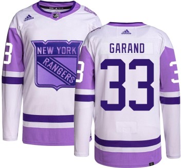 Authentic Adidas Men's Dylan Garand New York Rangers Hockey Fights Cancer Jersey -