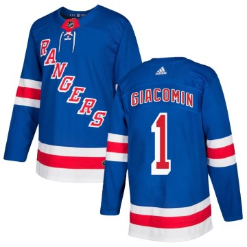 Authentic Adidas Men's Eddie Giacomin New York Rangers Home Jersey - Royal Blue