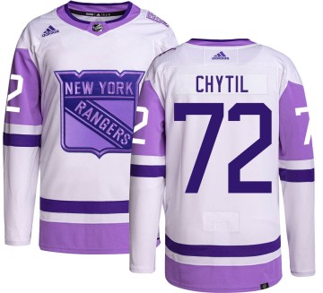 Authentic Adidas Men's Filip Chytil New York Rangers Hockey Fights Cancer Jersey -