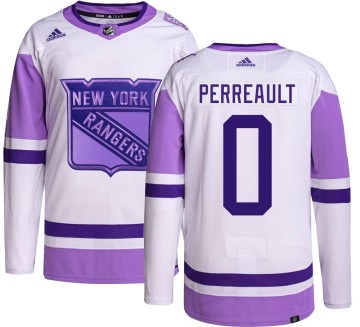 Authentic Adidas Men's Gabriel Perreault New York Rangers Hockey Fights Cancer Jersey -