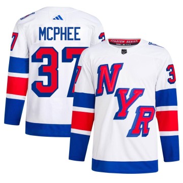 Authentic Adidas Men's George Mcphee New York Rangers 2024 Stadium Series Primegreen Jersey - White