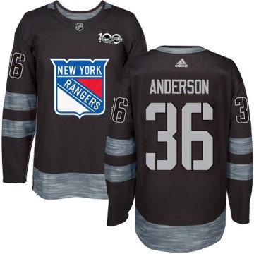 Authentic Adidas Men's Glenn Anderson New York Rangers 1917-2017 100th Anniversary Jersey - Black