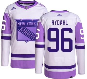 Authentic Adidas Men's Gustav Rydahl New York Rangers Hockey Fights Cancer Jersey -