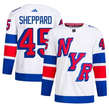 Authentic Adidas Men's James Sheppard New York Rangers 2024 Stadium Series Primegreen Jersey - White