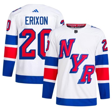 Authentic Adidas Men's Jan Erixon New York Rangers 2024 Stadium Series Primegreen Jersey - White
