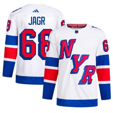 Authentic Adidas Men's Jaromir Jagr New York Rangers 2024 Stadium Series Primegreen Jersey - White