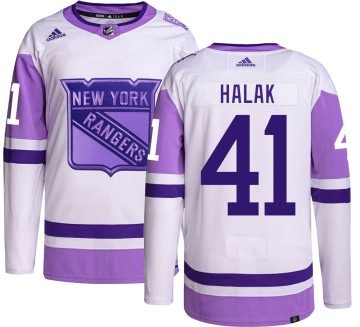 Authentic Adidas Men's Jaroslav Halak New York Rangers Hockey Fights Cancer Jersey -