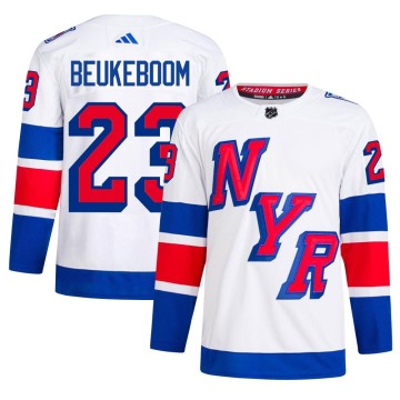 Authentic Adidas Men's Jeff Beukeboom New York Rangers 2024 Stadium Series Primegreen Jersey - White