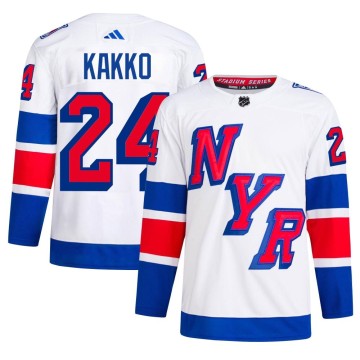 Authentic Adidas Men's Kaapo Kakko New York Rangers 2024 Stadium Series Primegreen Jersey - White