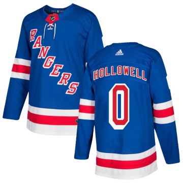 Authentic Adidas Men's Mac Hollowell New York Rangers Home Jersey - Royal Blue