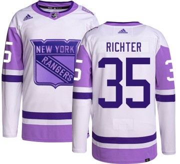 Authentic Adidas Men's Mike Richter New York Rangers Hockey Fights Cancer Jersey -
