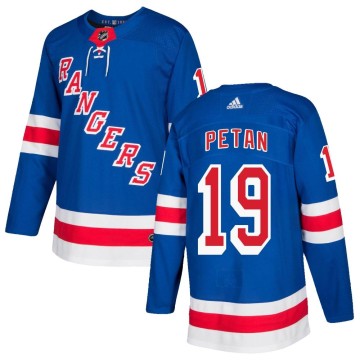 Authentic Adidas Men's Nic Petan New York Rangers Home Jersey - Royal Blue
