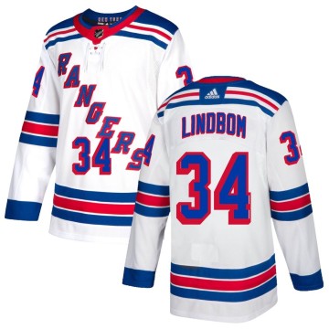Authentic Adidas Men's Olof Lindbom New York Rangers Jersey - White