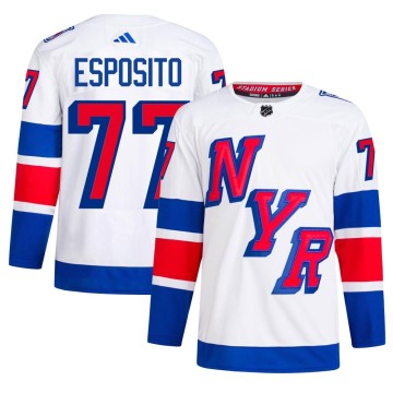 Authentic Adidas Men's Phil Esposito New York Rangers 2024 Stadium Series Primegreen Jersey - White