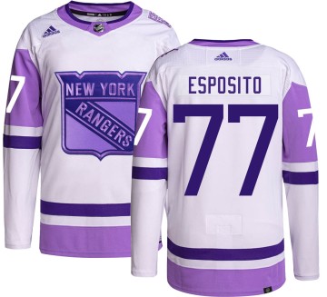 Authentic Adidas Men's Phil Esposito New York Rangers Hockey Fights Cancer Jersey -