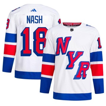 Authentic Adidas Men's Riley Nash New York Rangers 2024 Stadium Series Primegreen Jersey - White