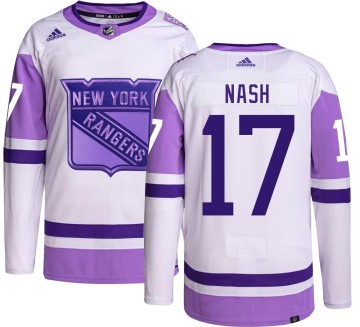 Authentic Adidas Men's Riley Nash New York Rangers Hockey Fights Cancer Jersey -