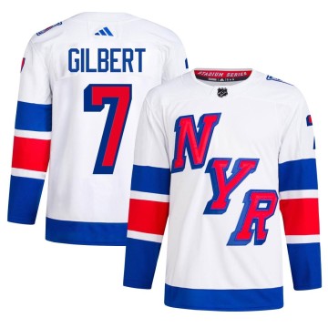 Authentic Adidas Men's Rod Gilbert New York Rangers 2024 Stadium Series Primegreen Jersey - White