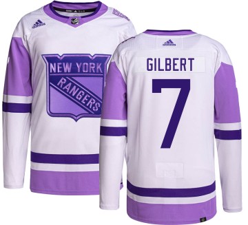 Authentic Adidas Men's Rod Gilbert New York Rangers Hockey Fights Cancer Jersey -