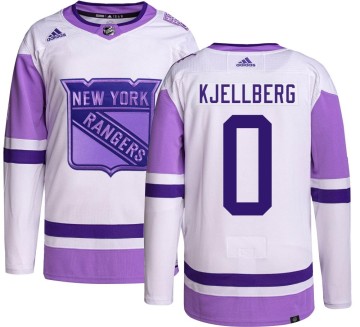 Authentic Adidas Men's Simon Kjellberg New York Rangers Hockey Fights Cancer Jersey -