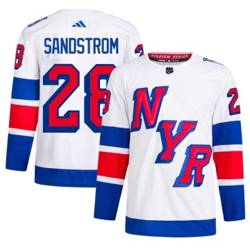 Authentic Adidas Men's Tomas Sandstrom New York Rangers 2024 Stadium Series Primegreen Jersey - White