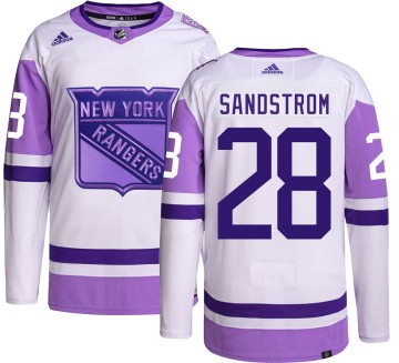 Authentic Adidas Men's Tomas Sandstrom New York Rangers Hockey Fights Cancer Jersey -