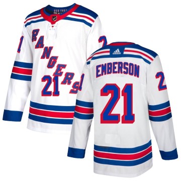 Authentic Adidas Men's Ty Emberson New York Rangers Jersey - White