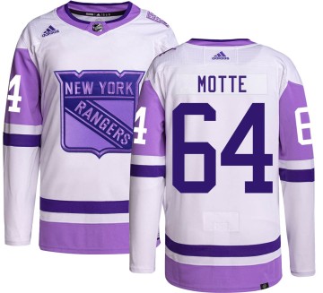 Authentic Adidas Men's Tyler Motte New York Rangers Hockey Fights Cancer Jersey -