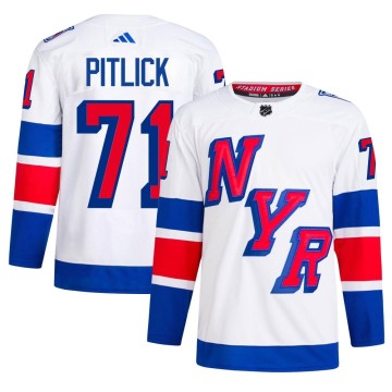 Authentic Adidas Men's Tyler Pitlick New York Rangers 2024 Stadium Series Primegreen Jersey - White