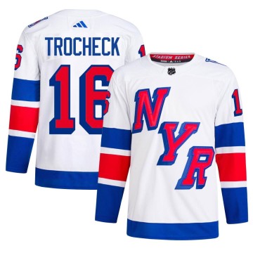 Authentic Adidas Men's Vincent Trocheck New York Rangers 2024 Stadium Series Primegreen Jersey - White