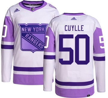 Authentic Adidas Men's William Cuylle New York Rangers Hockey Fights Cancer Jersey -