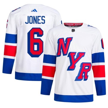 Authentic Adidas Men's Zac Jones New York Rangers 2024 Stadium Series Primegreen Jersey - White
