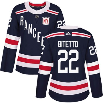 Authentic Adidas Women's Anthony Bitetto New York Rangers 2018 Winter Classic Home Jersey - Navy Blue