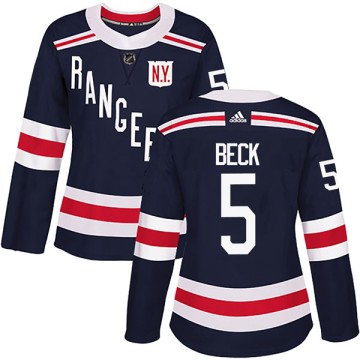Authentic Adidas Women's Barry Beck New York Rangers 2018 Winter Classic Home Jersey - Navy Blue