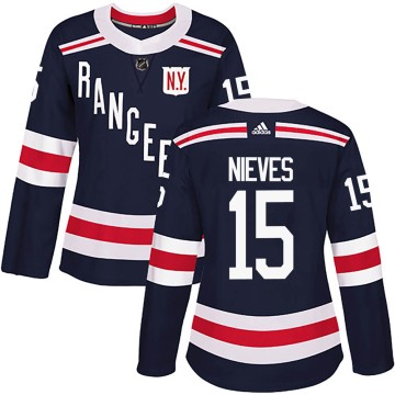 Authentic Adidas Women's Boo Nieves New York Rangers 2018 Winter Classic Home Jersey - Navy Blue