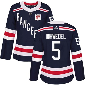 Authentic Adidas Women's Chad Ruhwedel New York Rangers 2018 Winter Classic Home Jersey - Navy Blue